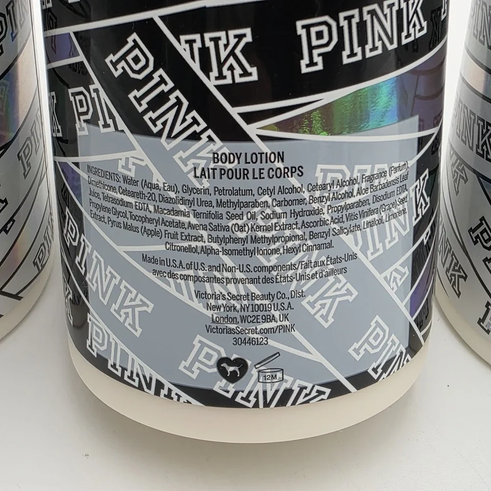 Lot of 3- Victoria's Secret Pink Holo Glam and Midnight Glow Body Lotion 16.9 oz